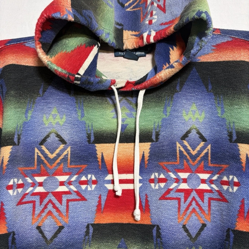 Polo Ralph Lauren Bear Southwestern-Beacon Aztec Serape Native American Hoodie - Picture 6 of 11